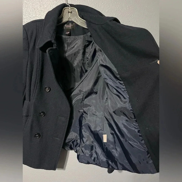 Victoria’s Secret NAVY Double Breasted Wool Blend Peacoat Retro SZ 6 Women EUC - Picture 9 of 9